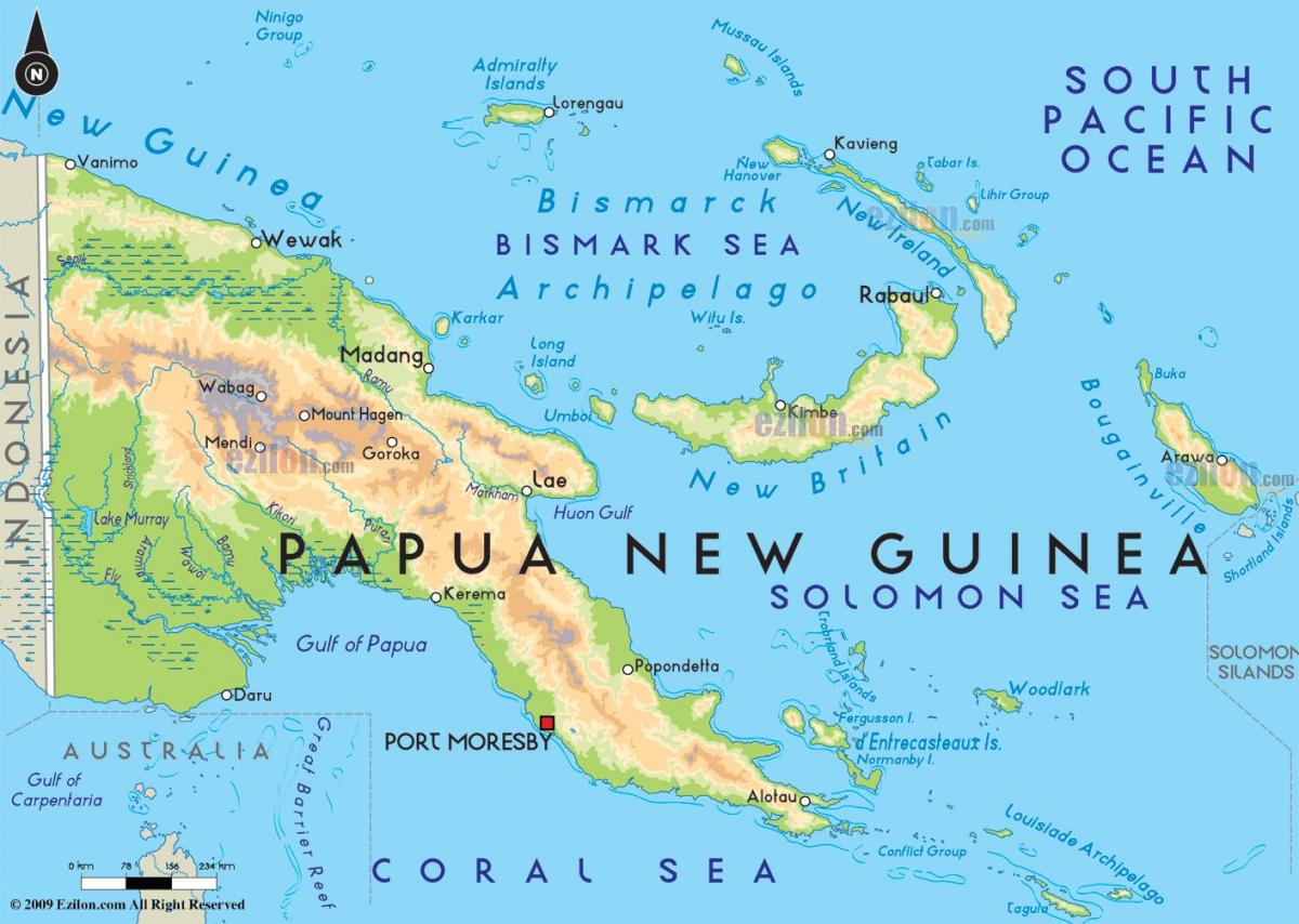mapa da cidade capital de papúa nova guinea