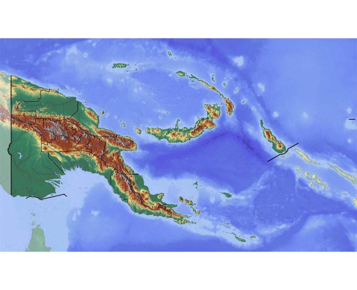papúa nova guinea mapa topográfico
