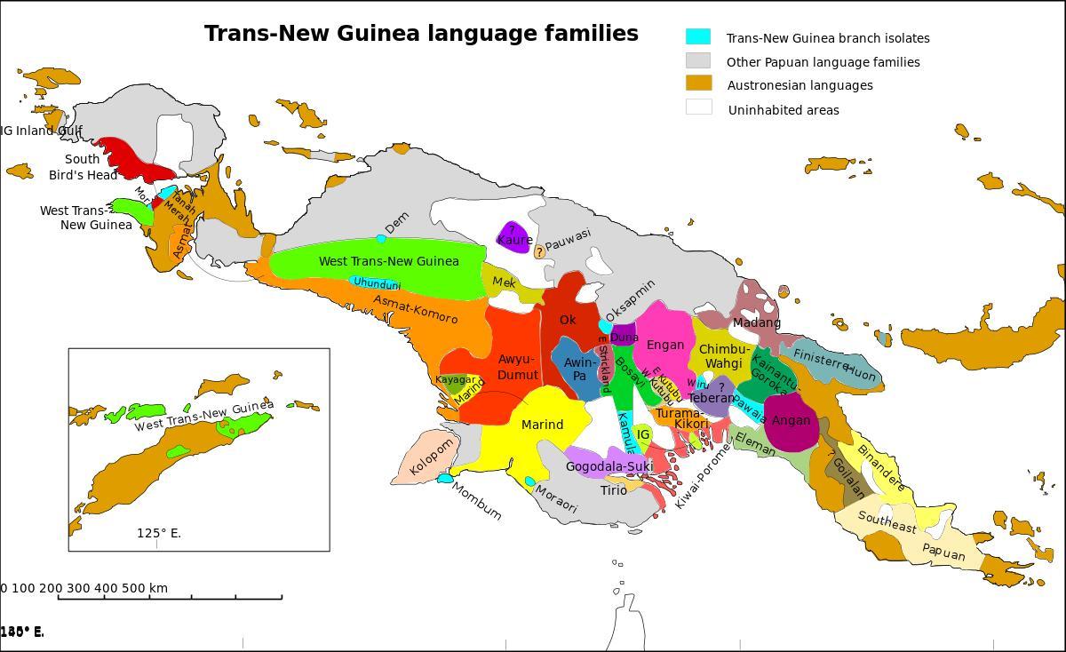 mapa de papúa nova guinea lingua