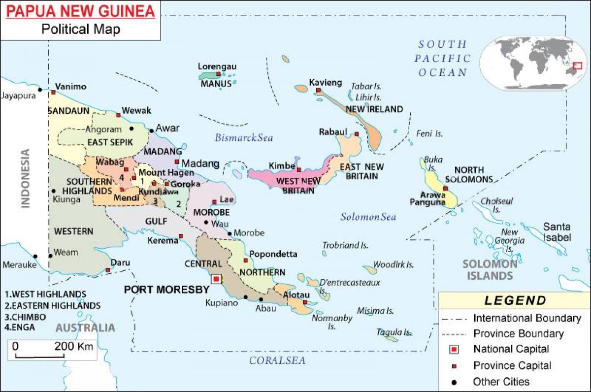 mapa de papúa nova guinea provincias