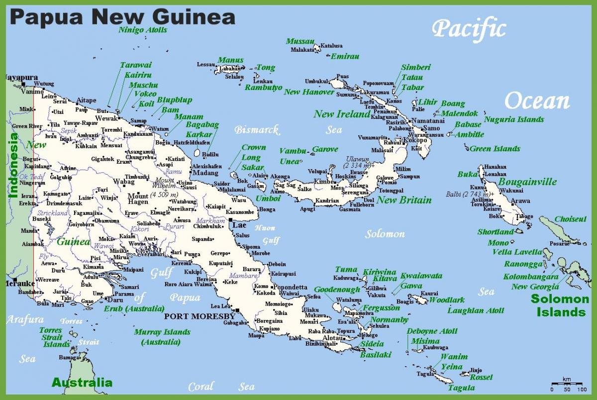 papúa nova guinea en mapa