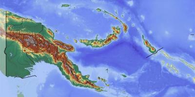 Papúa nova guinea mapa topográfico